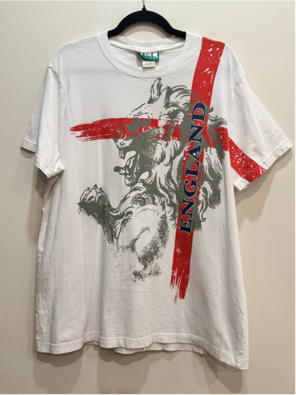 Vintage Urban Legends England Lion Cross Graphic T-Shirt XL Eurocore Y2K